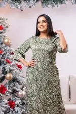 Floral Patterned Partywear Dress - Image 5
