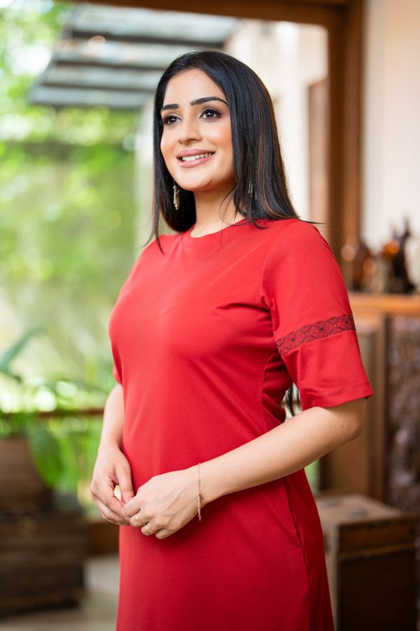 Sleeve Embroidered T-Shirt Dress - Image 5