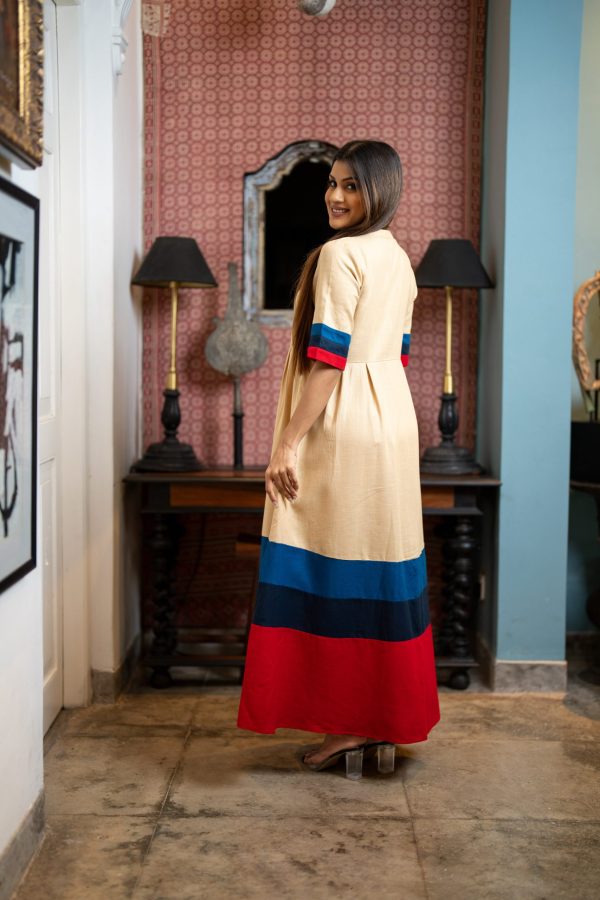 Color-Block Button Up Maxi Dress - Image 4