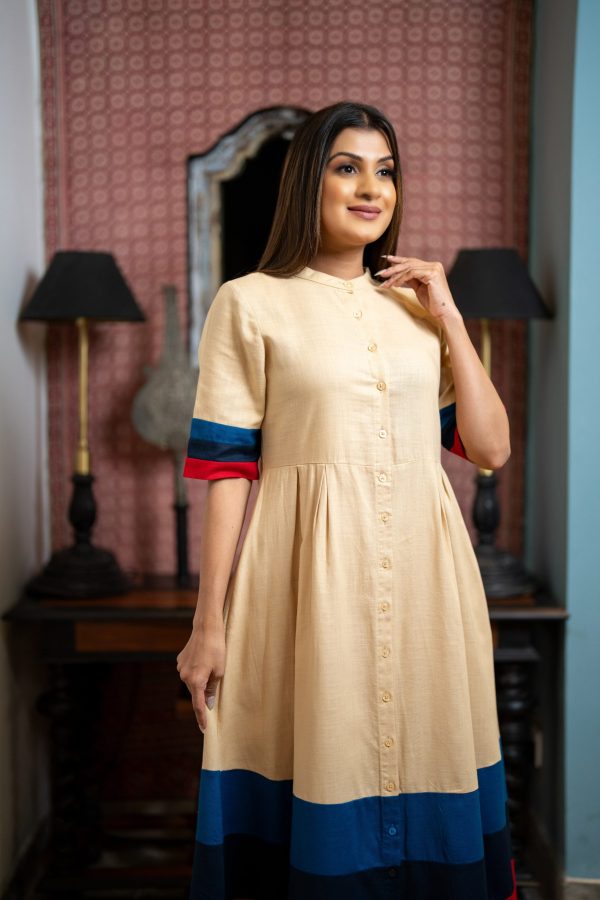 Color-Block Button Up Maxi Dress - Image 3