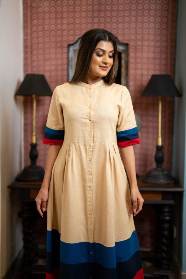 Color-Block Button Up Maxi Dress - Image 2