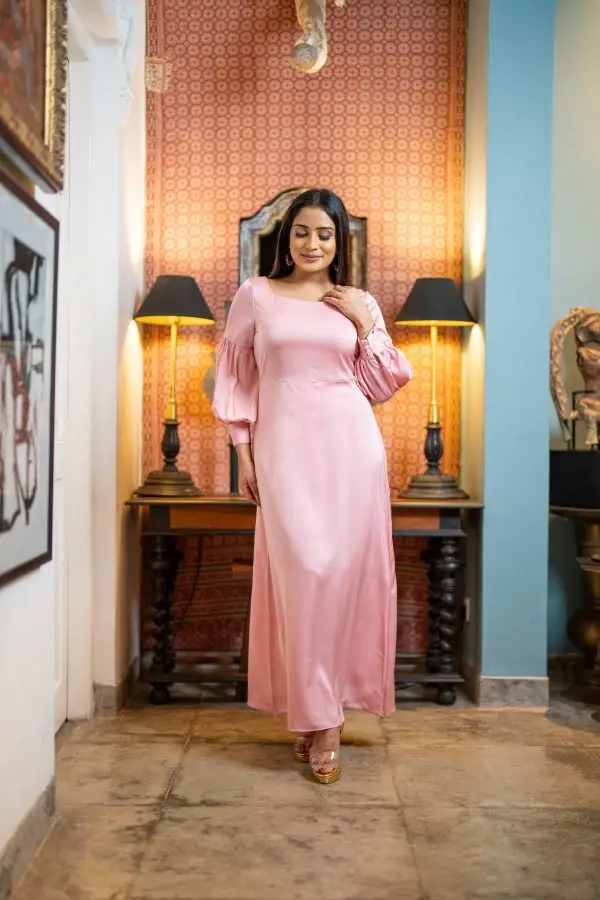 Bishop Sleeved Evening Wear Maxi Dress - Image 4