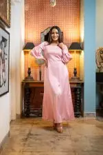 Bishop Sleeved Evening Wear Maxi Dress - Image 2