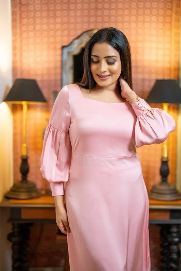 Bishop Sleeved Evening Wear Maxi Dress