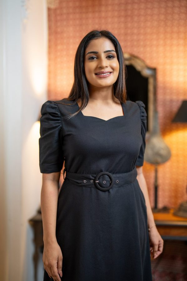 Embroidered Belted Midi Dress - Image 5