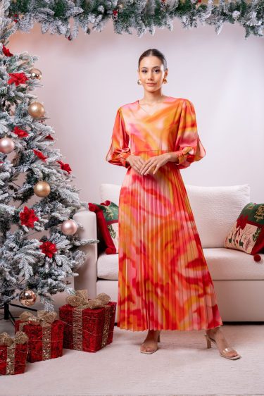 Ombre Sunray Evening Wear Maxi Dress