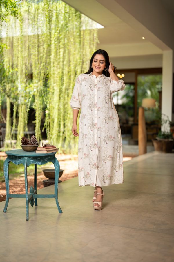 Floral Patterned Pintuck Detailed Maxi Dress - Image 2