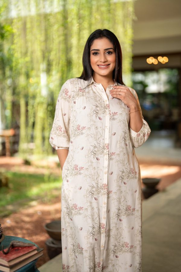 Floral Patterned Pintuck Detailed Maxi Dress - Image 3