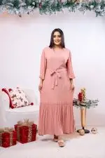 Embroidered Frilled Hem Maxi Dress - Image 2