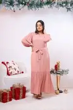 Embroidered Frilled Hem Maxi Dress - Image 3