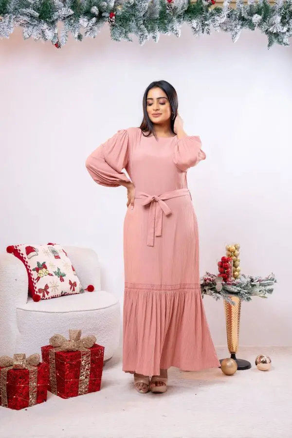 Embroidered Frilled Hem Maxi Dress - Image 3