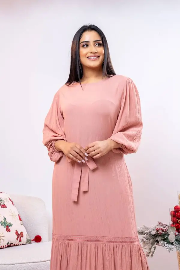 Embroidered Frilled Hem Maxi Dress - Image 5