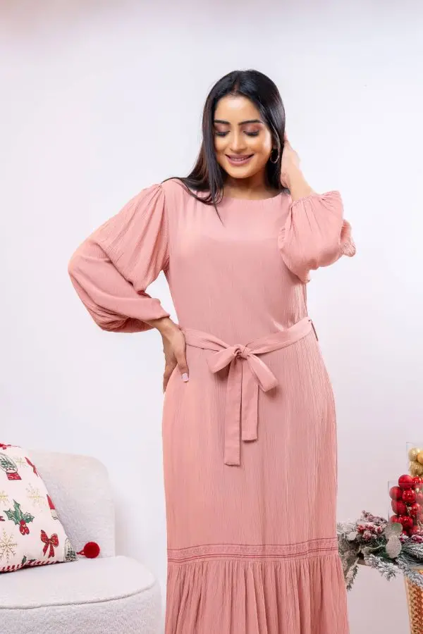Embroidered Frilled Hem Maxi Dress - Image 6