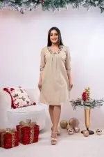 Geometric Embroidered Short Dress