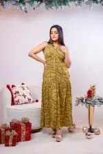 Patterned Sleeveless Button Up Dress - Image 3