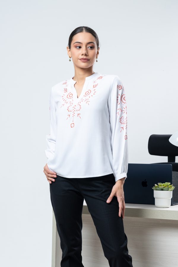 Embroidered Long Sleeved Top - Image 2