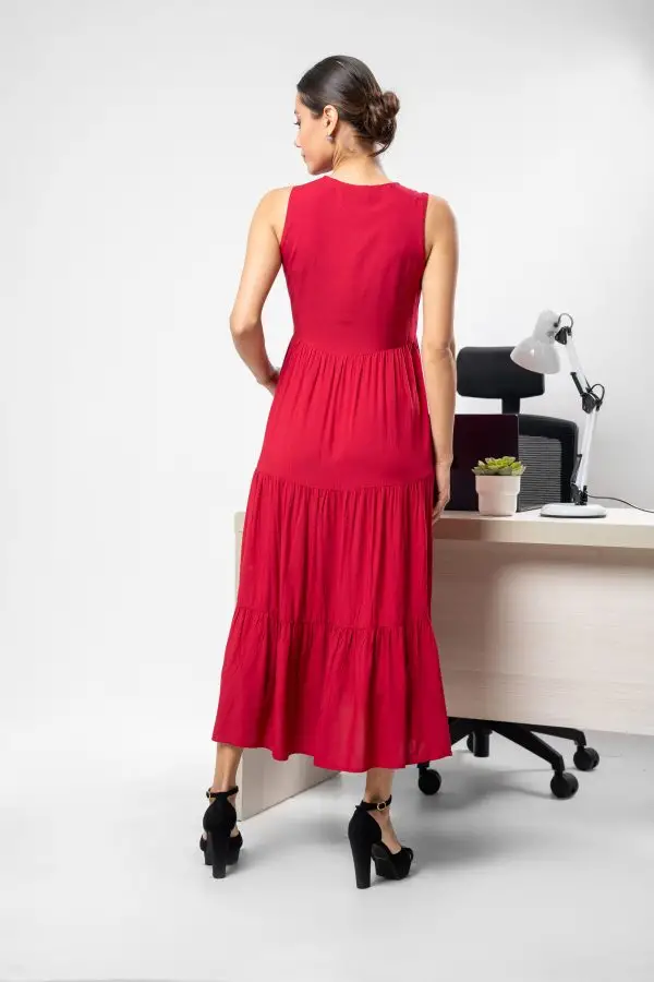Sleeveless Tiered Maxi Dress - Image 5