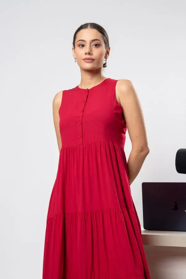 Sleeveless Tiered Maxi Dress