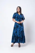 Tropical Patterned Wrap Around Maxi Dress - Image 4