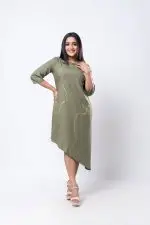 Abstract Printed Asymmetric Short Dress