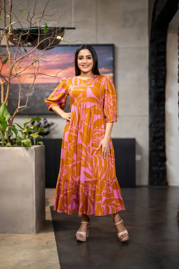 Abstract Patterned Maxi Dress