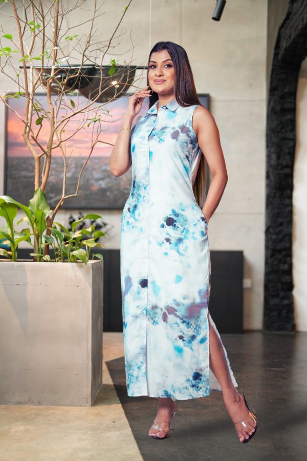Abstract Patterned Sleeveless Maxi Dress - Image 2