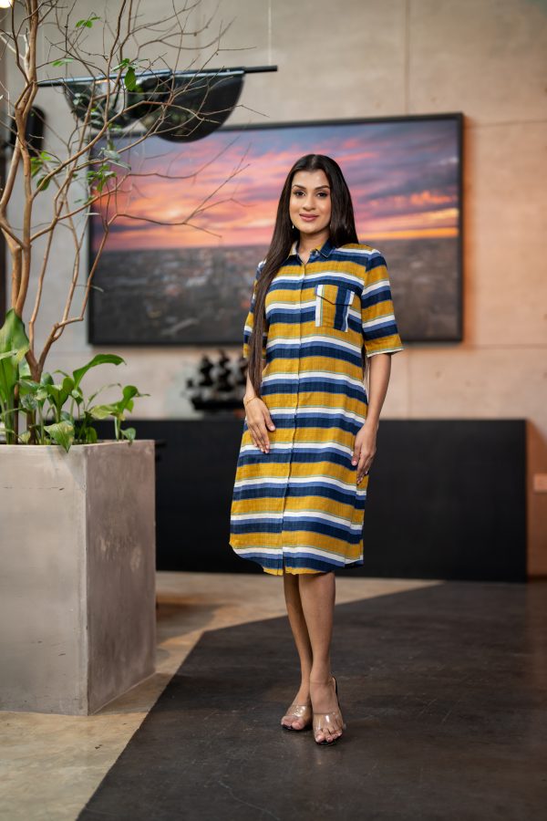 Striped Shirt Dress - Image 3