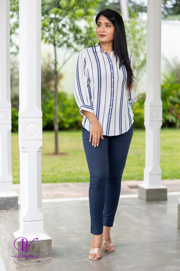 Striped Button Up Top - Image 2