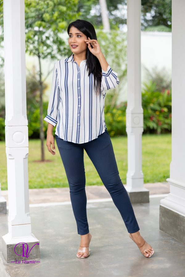 Striped Button Up Top - Image 3