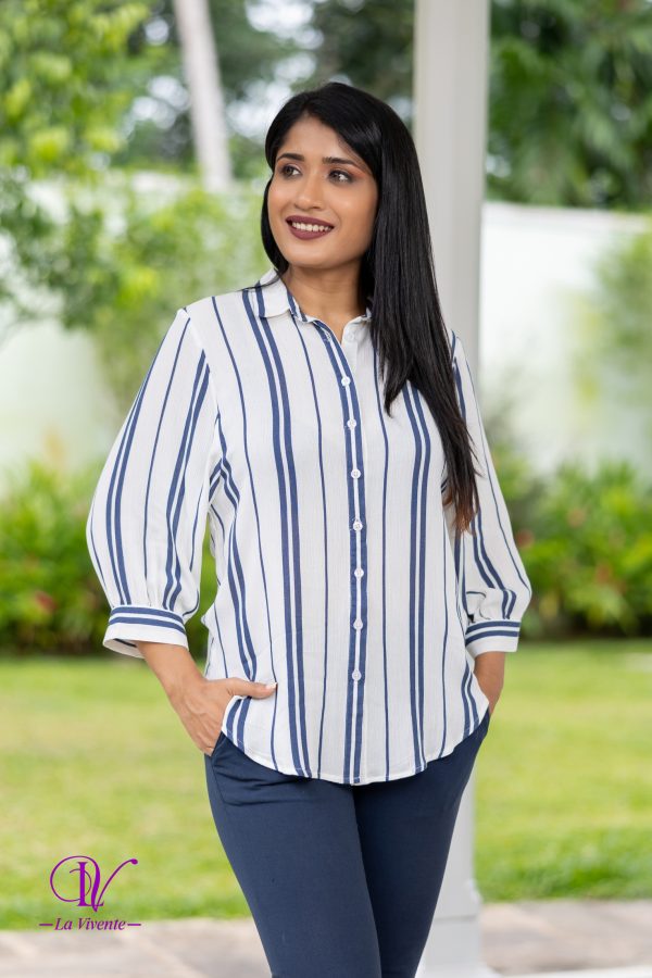 Striped Button Up Top - Image 4