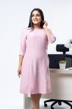 Three Quarter Sleeved Work Wear Dress - Image 4
