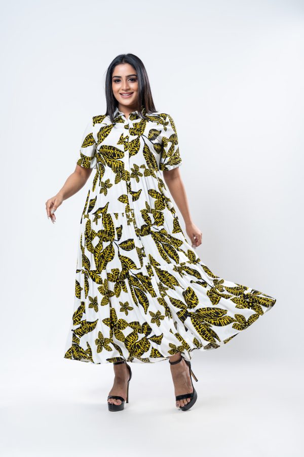 Leaf Printed Maxi Dress - Image 2