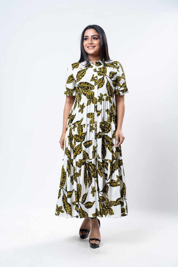 Leaf Printed Maxi Dress - Image 3