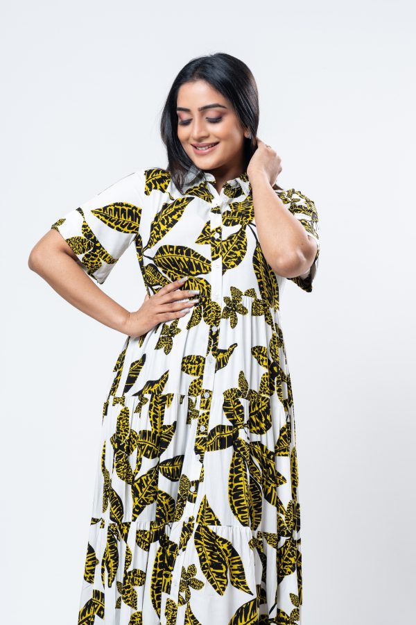 Leaf Printed Maxi Dress - Image 5