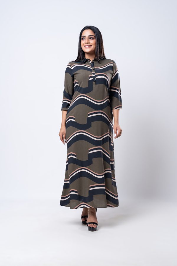 Abstract Patterned Maxi Dress - Image 2