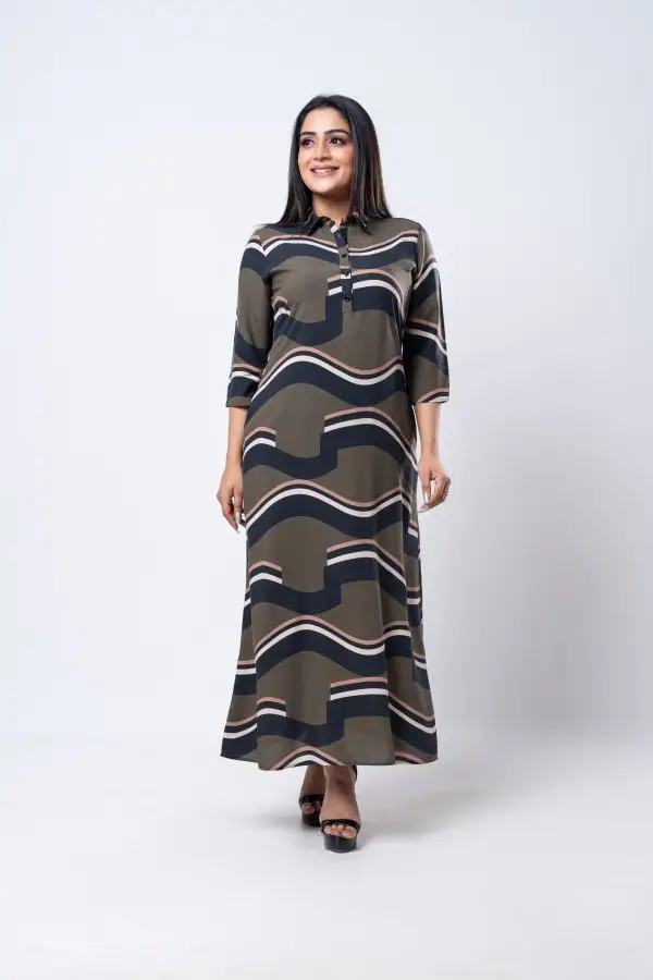 Abstract Patterned Maxi Dress - Image 2