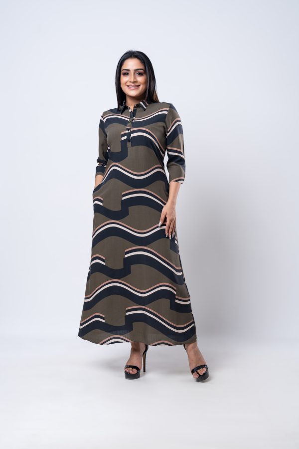 Abstract Patterned Maxi Dress