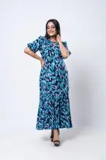 Printed Frilled Hem Maxi Dress - Image 2