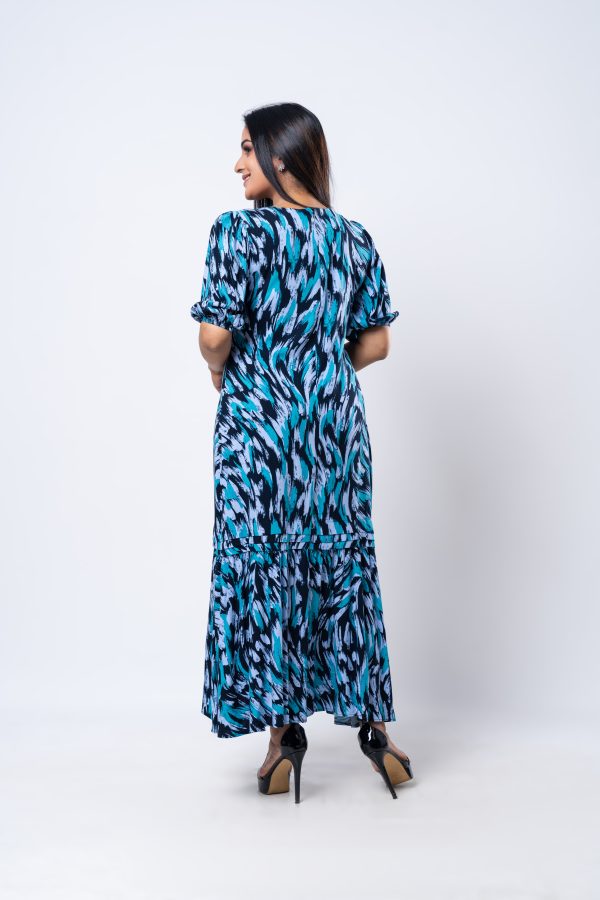 Printed Frilled Hem Maxi Dress - Image 5