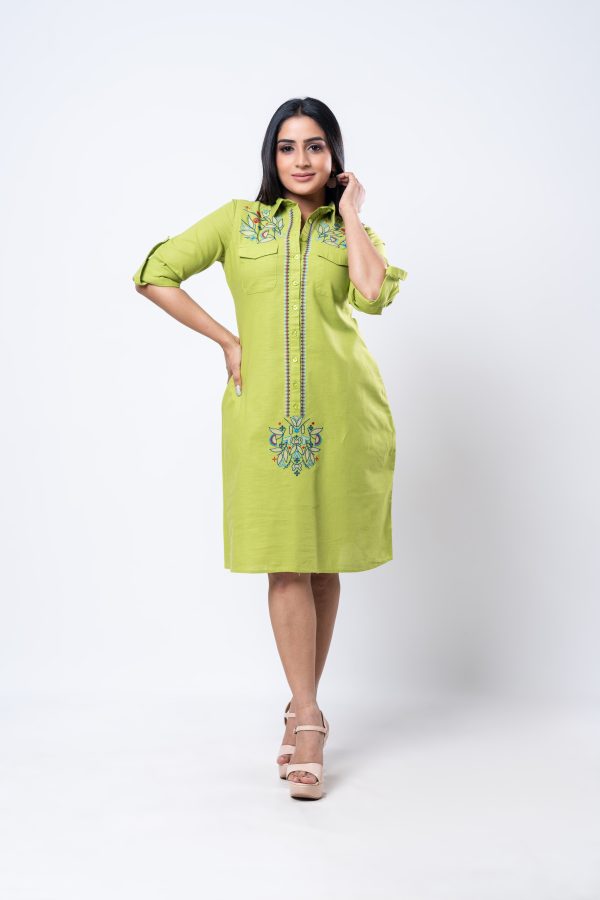 Embroidered Shirt Dress - Image 2