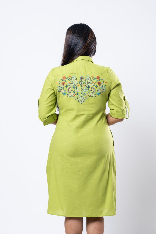 Embroidered Shirt Dress - Image 3