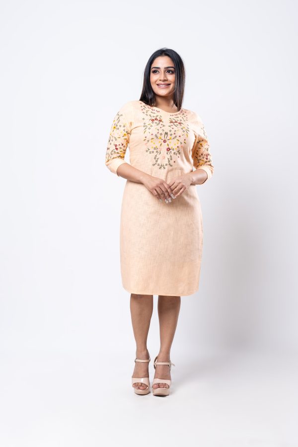 Floral Embroidered Short Dress - Image 3