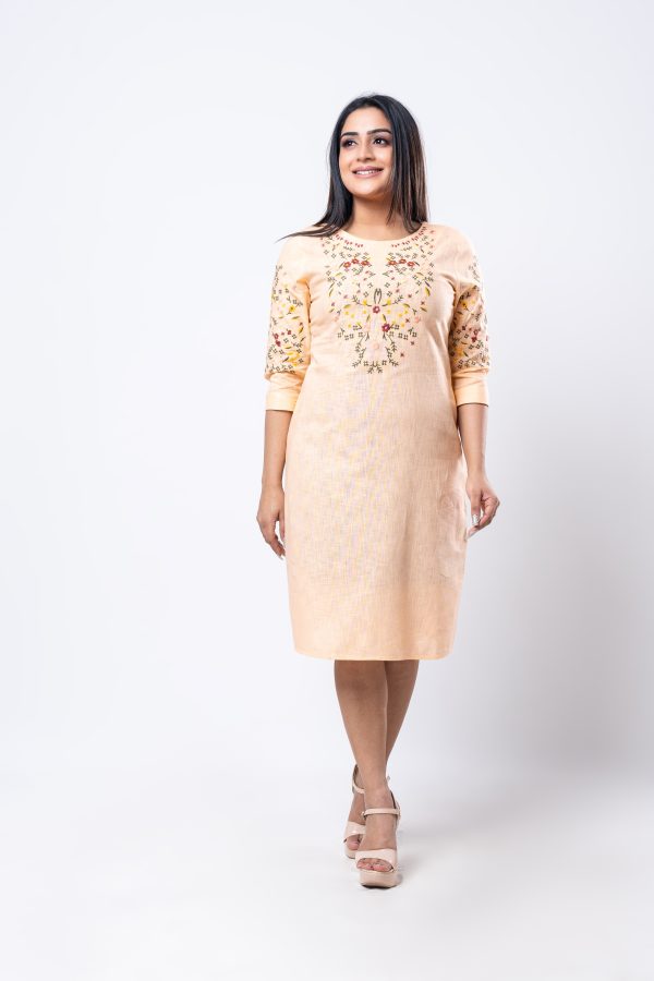 Floral Embroidered Short Dress - Image 4