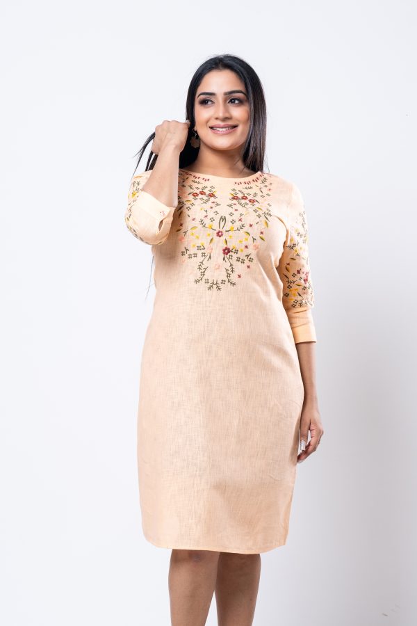 Floral Embroidered Short Dress - Image 2