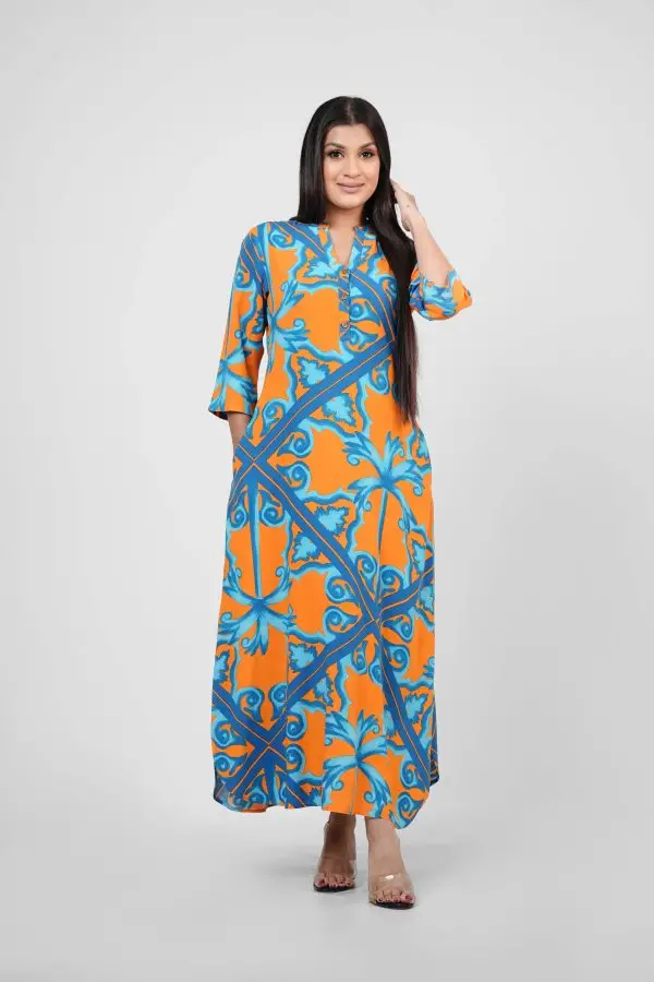 Baroque Patterned Shirt Maxi Dress - Image 2