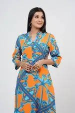 Baroque Patterned Shirt Maxi Dress - Image 4