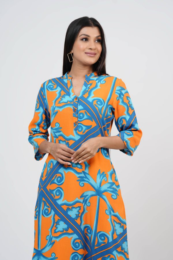 Baroque Patterned Shirt Maxi Dress - Image 4