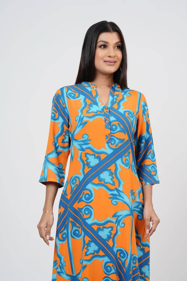 Baroque Patterned Shirt Maxi Dress - Image 5