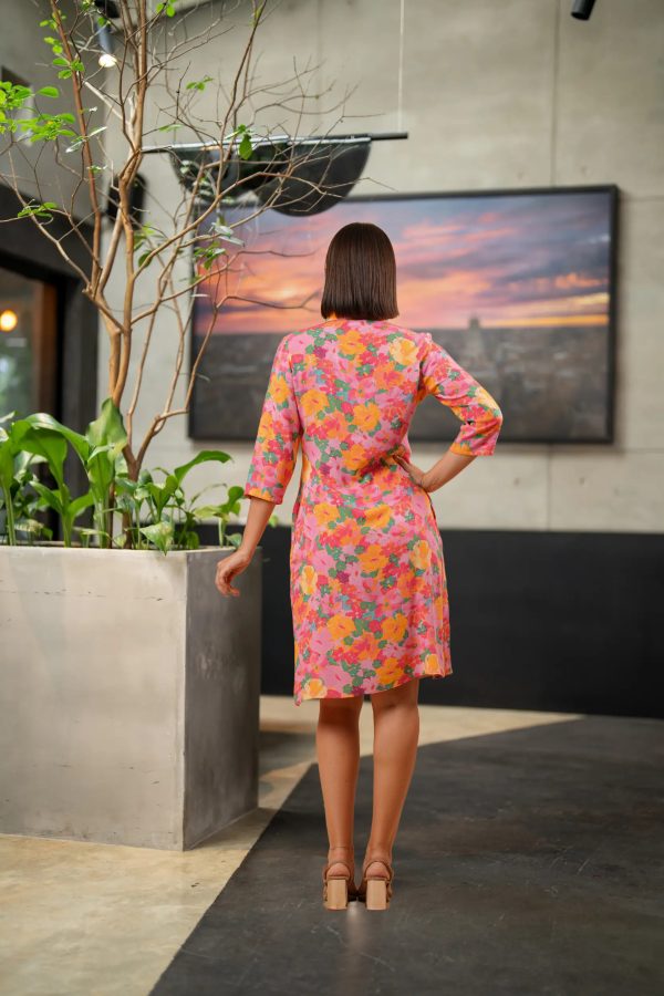 Floral Patterned Short Dress - Image 5