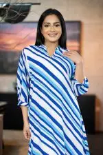 Bias Striped Short Dress - Image 4